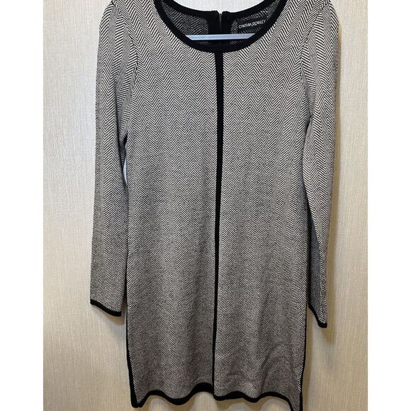 Cynthia Rowley 100% Merino Wool Dress Extra Fine Chevron Print Women's XS - Picture 1 of 7